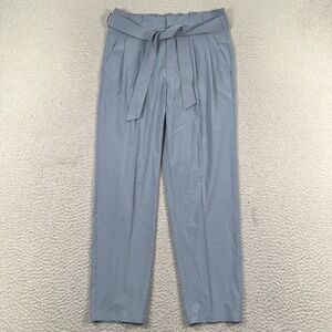 Athleta Skyline Pant II Womens 8 Paperbag‎ Waist Belted High Rise Office Blue